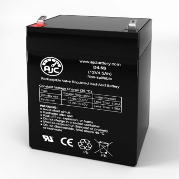 Battery Clerk AJC BB BP4-12 Sealed Lead Acid Replacement Battery 4.5Ah, 12V, F1 AJC-D4.5S-V-0-191066